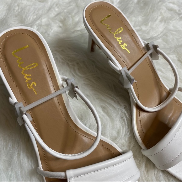 Lulus Norah Square Toe High Heel Sandals White - Picture 8 of 16
